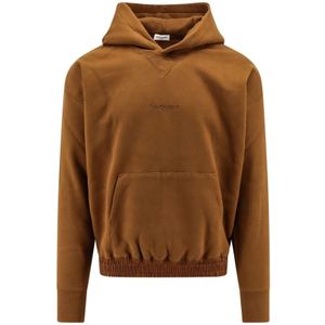Saint Laurent, Sweatshirts & Hoodies, Heren, Bruin, XL, Katoen, Bruine Biologisch Katoenen Hoodie