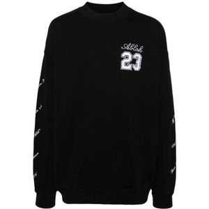 Off White, Sweatshirts & Hoodies, Heren, Zwart, L, Katoen, Geborduurd Logo Sweatshirt