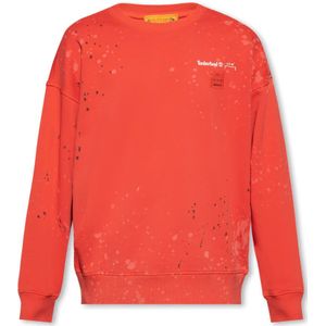 A-Cold-Wall, Sweatshirts & Hoodies, Heren, Rood, L, Katoen, Rode Crewneck Sweatshirt met Verfspatten