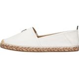 Tommy Hilfiger, Schoenen, Dames, Wit, 38 EU, Leer, Witte platte espadrilles voor vrouwen