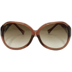 Louis Vuitton Vintage, Pre-owned, Dames, Bruin, ONE Size, Tweed, Pre-owned Acetate sunglasses