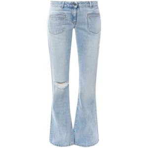 Palm Angels, Blauwe Flared Jeans Blauw, Dames, Maat:W27