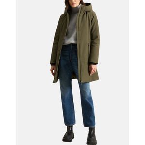 Woolrich, Mantels, Dames, Groen, M, Leer, Groene Tech Softshell Dons Parka