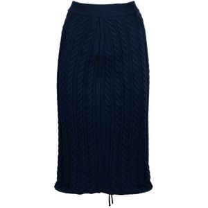 Kenzo, Rokken, Dames, Blauw, M, Katoen, Blauwe Lace Up Midi Rok