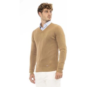 Baldinini, Truien, Heren, Beige, XL, V-hals Lange Mouw Trui