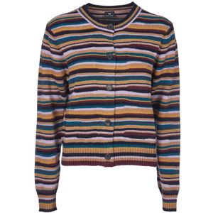 PS By Paul Smith, Truien, Dames, Veelkleurig, XS, Wol, Multicolor Gestreepte Vest Breigoed