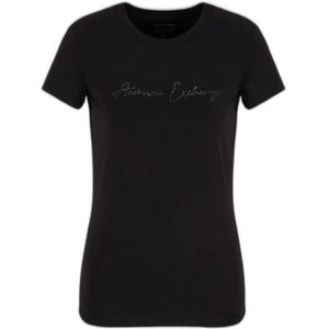 Armani Exchange, Tops, Dames, Zwart, XL, Katoen, T-Shirts