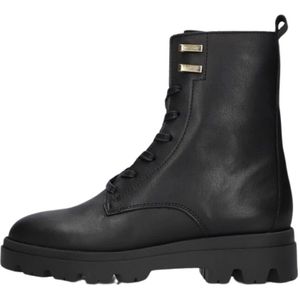 Hip, Schoenen, Dames, Zwart, 35 EU, Zwarte Veterboots met Chunky Zool