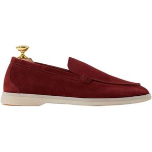 Scarosso, Ludovica Loafers - Handgemaakte Italiaanse suède schoenen Rood, Dames, Maat:41 EU