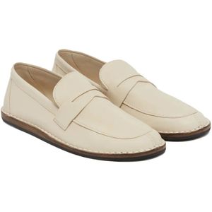 The Row, Schoenen, Dames, Beige, 36 EU, Leer, Leren Loafers Slip-On Design Vrouwen