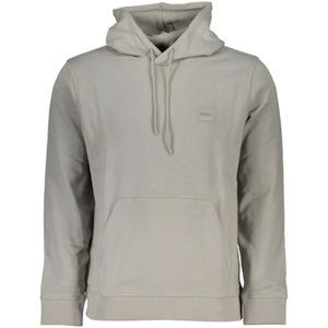 Hugo Boss, Sweatshirts & Hoodies, Heren, Grijs, L, Katoen, Grijze hoodie met logo