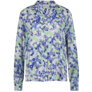Fabienne Chapot, Blouses & Shirts, Dames, Blauw, XS, Blauwe Popping Flowers Blouse