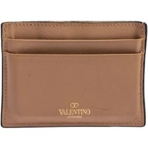 Valentino Vintage, Tweedehands leren portemonnees Beige, Dames, Maat:ONE Size