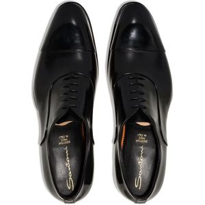 Santoni, Schoenen, Heren, Zwart, 44 EU, Zwarte Oxford Leren Schoenen