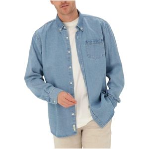 Forét, Overhemden, Heren, Blauw, S, Denim, Casual Overhemd Fennel Lichtblauw