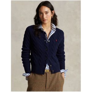 Polo Ralph Lauren, Truien, Dames, Blauw, L, Wol, Gebreide Cashmere Wol Cardigan