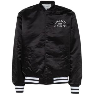 Carhartt Wip, Jassen, Heren, Zwart, S, Leer, Class of 89 Bomberjack