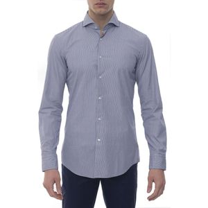 Boss, Jemerson Casual Overhemd, Franse Kraag, Gestreept, Slim Fit Blauw, Heren, Maat:2XL