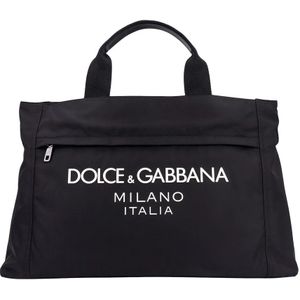 Dolce & Gabbana, Tassen, Heren, Zwart, ONE Size, Nylon, Zwarte Nylon Handtas Aw 23