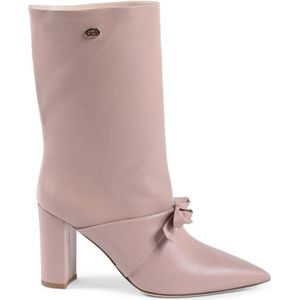 Dee Ocleppo, Schoenen, Dames, Roze, 40 EU, Stijlvolle Bow Short Boot met Gouden Detail