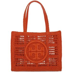 Tory Burch, Tassen, Dames, Rood, ONE Size, Straw Shopping Bag Red