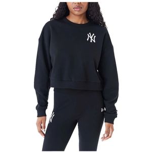 New Era, Sweatshirts & Hoodies, Dames, Zwart, XL, Katoen, Zwarte MLB Crop Crew Sweatshirt