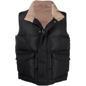 Alexander McQueen, Jassen, Heren, Zwart, M, Polyester, Logo-Print Gewatteerd Gilet