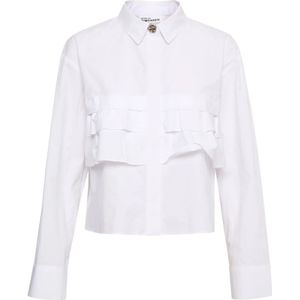 Karen by Simonsen, Blouses & Shirts, Dames, Wit, XL, Katoen, Nillakb Short Shirt Blouse