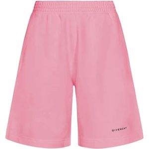 Givenchy, Korte broeken, Heren, Roze, L, Katoen, Heren Katoen Roze Elastische Taille Shorts