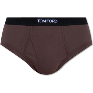 Tom Ford, Slip met logo Bruin, Heren, Maat:S