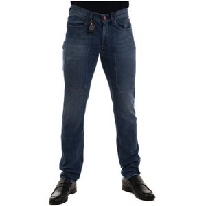 Jeckerson, Jeans, Heren, Blauw, W35, Denim, Denim Five Pocket Jeans Gemaakt in Italië