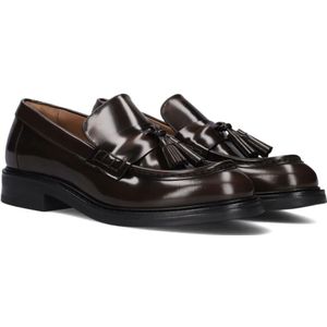 Billi Bi, Schoenen, Dames, Bruin, 37 EU, Leer, Bruine Leren Loafers met Franjes