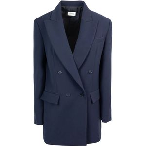 P.a.r.o.s.h., Dubbelrijige Blauwe Blazer Blauw, Dames, Maat:S