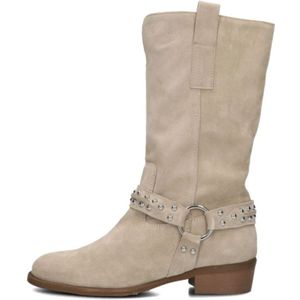 Notre-v, Schoenen, Dames, Beige, 40 EU, Suède, Dames Enkellaarsjes 08-464