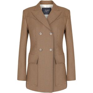 Seafarer, Jassen, Dames, Beige, S, Wol, Klassieke Houndstooth Blazer