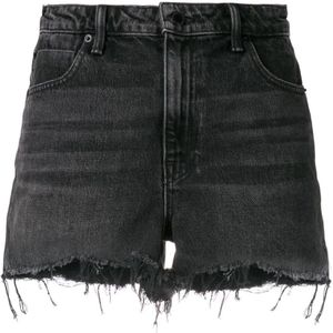 Alexander Wang, Korte broeken, Dames, Grijs, W27, Denim, Grijze Verouderde Denim Shorts