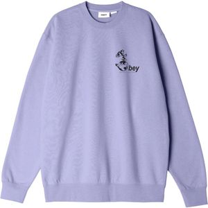 Obey, De Toekomst Begint Vandaag Crew Sweat Lavendel Paars, Heren, Maat:M