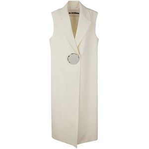 Jil Sander, Op Maat Gemaakt Gilet Beige, Dames, Maat:S