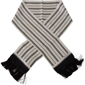 Dolce & Gabbana, Accessoires, Heren, Zwart, ONE Size, Zwart-wit zijden sjaal