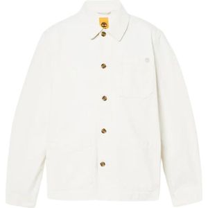 Timberland, Katoenen jas met zakken Wit, Heren, Maat:L