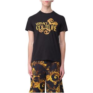 Versace, T-Shirts Zwart, Heren, Maat:L