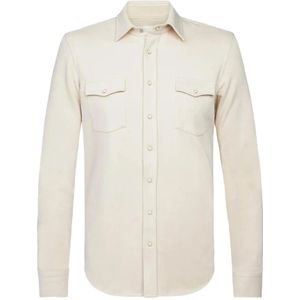 Profuomo, Beige Overshirt met Drukknopen Beige, Heren, Maat:XL