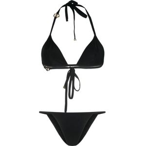 Dolce & Gabbana, Badkleding, Dames, Zwart, M, Sea Kleding Triangle-Cup Bikini Set