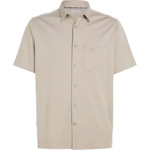 Calvin Klein, Overhemden, Heren, Beige, XL, Katoen, Polo- CK Smooth Cotton Pocket S/S