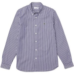 Lacoste, Overhemden, Heren, Blauw, 3Xl, Katoen, Gestreept shirt