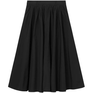 Mark Kenly Domino Tan, Midi Skirts Zwart, Dames, Maat:L