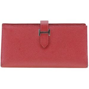 Hermès Vintage, Pre-owned, Dames, Rood, ONE Size, Tweedehands leren portemonnees