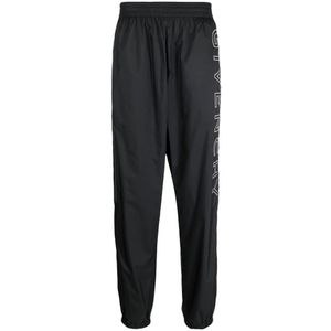 Givenchy, Zwarte geborduurde-logo trainingsbroek Zwart, Heren, Maat:M