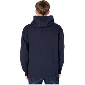 Tommy Hilfiger, Sweatshirts & Hoodies, Heren, Blauw, M, Katoen, Blauwe Hoodie Heren Herfst/Winter