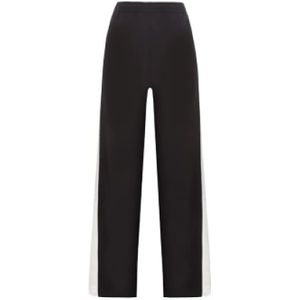 Givenchy, Zwart en wit logo geborduurde broek Zwart, Dames, Maat:M